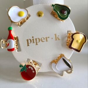 Piper K Hair Claw Clip Food Themed Mini Coffee Avocado Egg Toast Tomato Hot Sauc